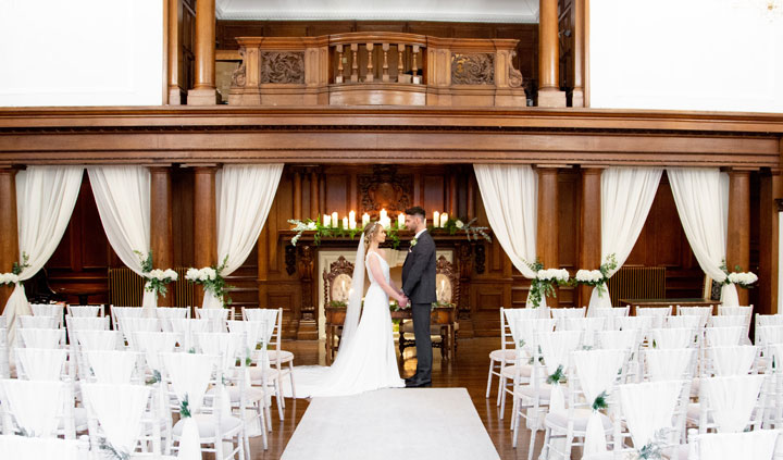 bride and groom beamish hall